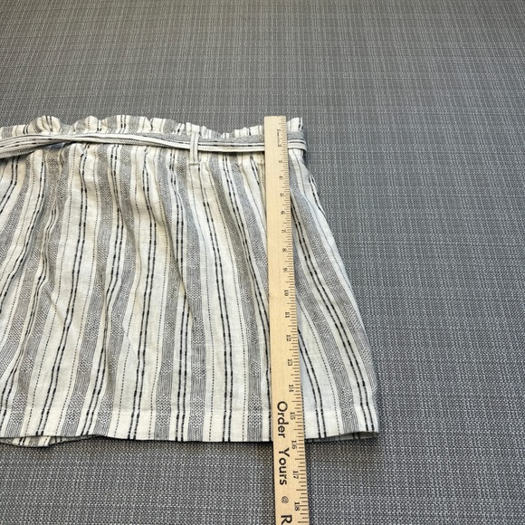 Coastal Striped Linen‎ Blend Paperbag Mini Skirt size 8 Euro Summer Festivals - Picture 6 of 7